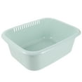 thumbnail image 1 of Monyance dish basin Rectangular Plastic Dish Tub with Strainer - Portable Washbasin(13.98X11.42X4.92Inches), 1 of 10