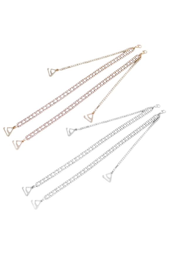 dress straps for strapless dress Rhinestone Bra Straps 2 Pairs Non-skid Replacement for Women Girls Tops(16.54X0.71X0.2Inches)