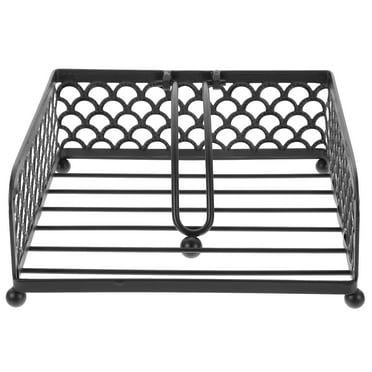 Monyance flat napkin holder Rustic Napkin Holder Metal Tissue Dispenser Black(7.48X7.28X2.95Inches)
