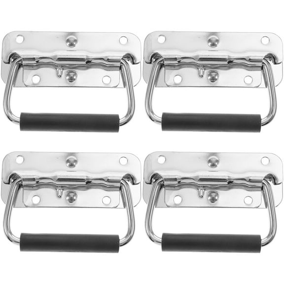Monyance flush mounted door handle Silver Spring Loaded Cabinet Handles - 4pcs(3.94X2.83X0.59Inches)