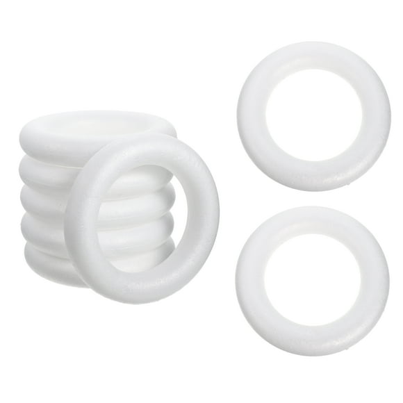 Monyance foam wreath form 8pcs White Foam Wreath Forms for DIY Crafts and Floral Projects(5.91X5.91X1.18Inches)