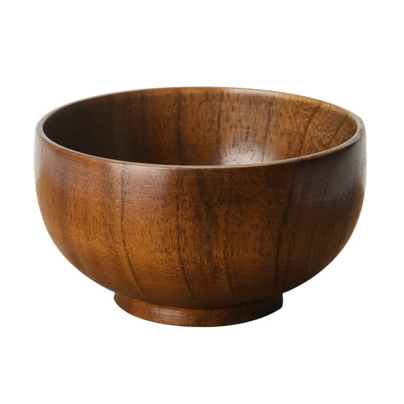 Monyance food basin 1pc Wooden Bowl 12x6.7CM Soup Cereal Rice Salad Mixing Individual(4.72X4.72X2.64Inches)