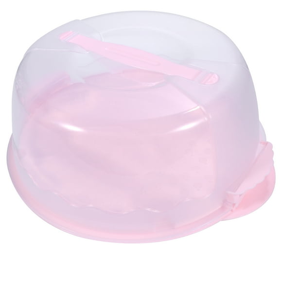Monyance food crisper 8" Round Cake Keeper Portable Box with Handle Lid(12.6X9.06X4.72Inches)