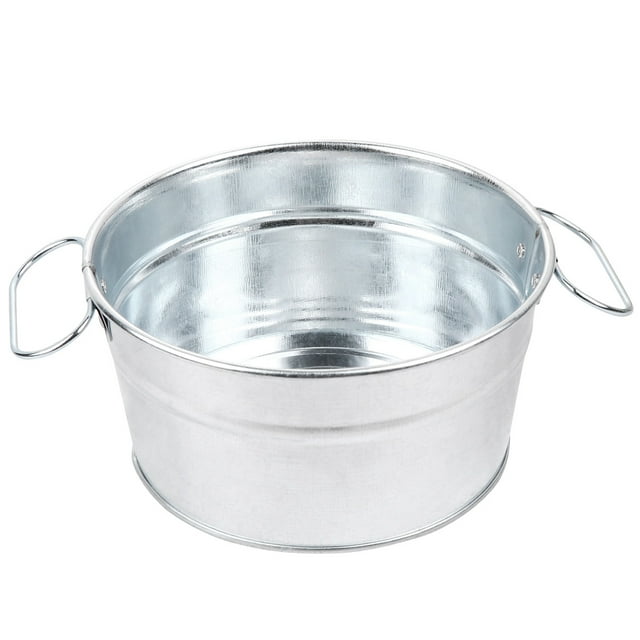 Monyance food serving bucket Metal Bucket Tin Pail Candy Box Bucket Container with Handle(5.91X5.91X3.15Inches)
