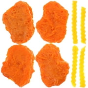 Monyance fried chicken nuggets model Artificial Chicken Nuggets & Fries Set for Display & Photography Props(3.23X0.39X0.24Inches)
