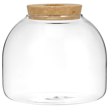 Monyance glass jar Glass Terrarium Jar with Wood Stopper Micro Landscape Container Hydroponic Plants Terrarium(5.91X5.91X5.31Inches)