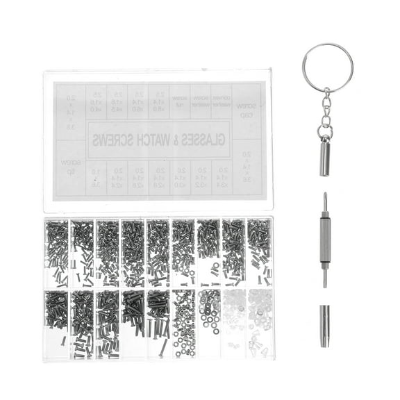Monyance glasses repair set 1000pc Eyeglass Repair Kit Glasses Screwdriver Set(4.33X2.56X0.63Inches)