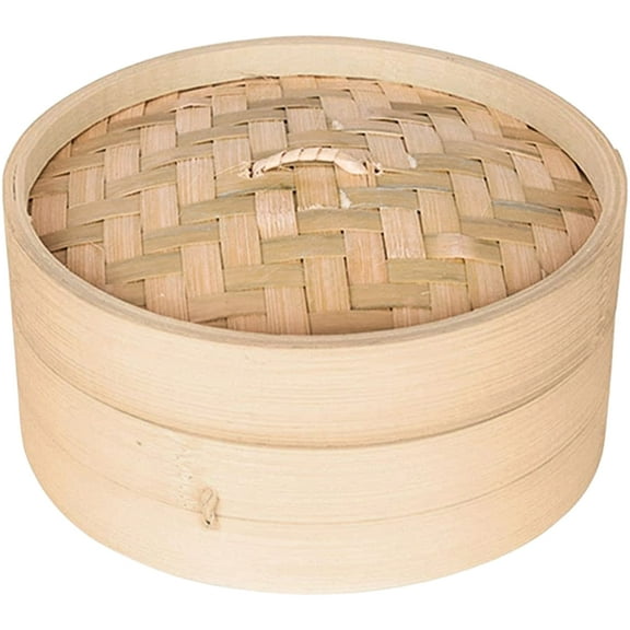 Monyance household bamboo steamer Asian Veg Spaghetti Bamboo Steamer Kitchen Lid(7.09X7.09X4.13Inches)
