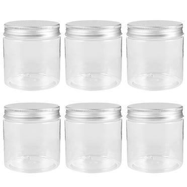 Monyance household plastic jars 6pcs Mini Jars with Airtight Lids for Preserving (250ML)(3.35X2.56X2.56Inches)