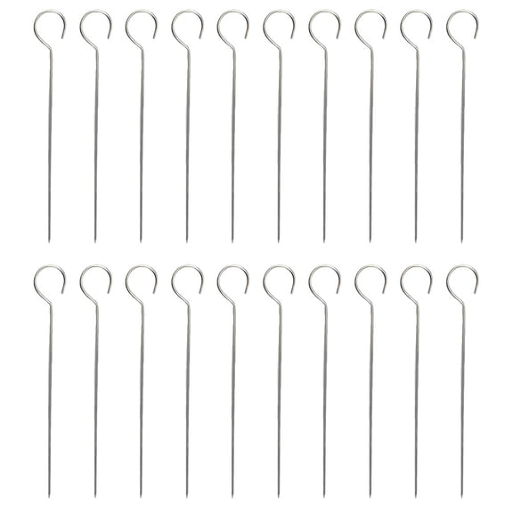 TAILTOSS Bbq Skewers Reusable Stainless Steel Grilling Sticks for Barbecue Easy to Clean Silver 20Pcs