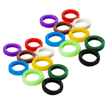 Monyance key identifiers 60pcs Bright Colored Silicone Key Caps Sleeve Ring Key Caps Elastic Key Tags Key Identifier Coding Rings (Random Color)(0.94X0.94X0.19Inches)