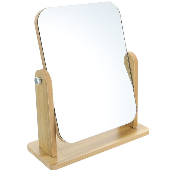 Monyance makeup mirror Wood Table Vanity Mirror Makeup Mirror with Stand Swivel Portable Small(7.09X5.12X0.39Inches)
