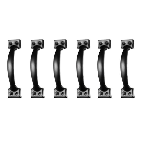 Monyance metal handle 6 Pcs Black Handle Utility Door Pulls with Screws(4.69X1.06X1.02Inches)