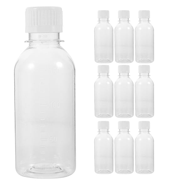 Monyance milk bottle 12pcs Clear Plastic Juice Bottles with Caps (150ml) - Bulk Milk Bottles(5.2X1.89X1.89Inches)