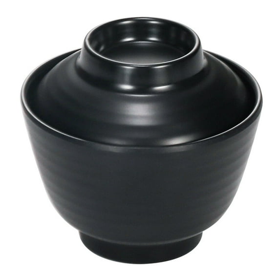 TAILTOSS Japanese Miso Soup Bowls Black 1Pack 3.7X3.7X3.5in Home Use Storage Bowl