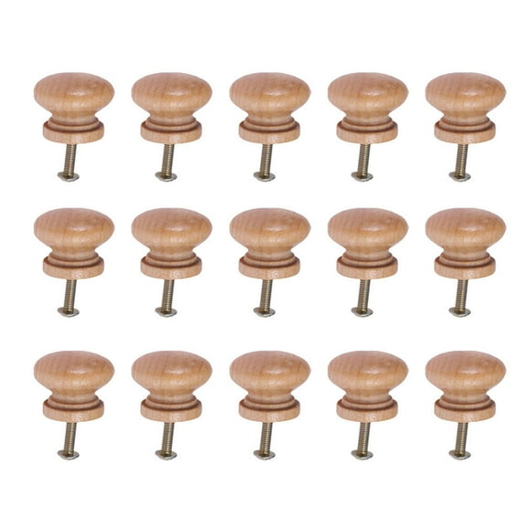 Monyance mushroom pull handle 15Pcs Mushroom Wood Drawer Knobs Vintage Door Pulls for Cabinet Wardrobe(0.94X0.94X0.87Inches)