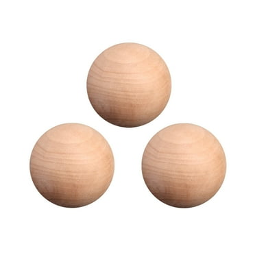 Monyance natural unfinished wooden craft 3PCS Round Wood Balls for Crafts & DIY Projects(1.18X1.18X1.18Inches)