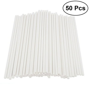 Monyance paper lollipop sticks Cake Pops & Candy Sticks - White Paper (50pcs)(3.94X0.16X0.16Inches)