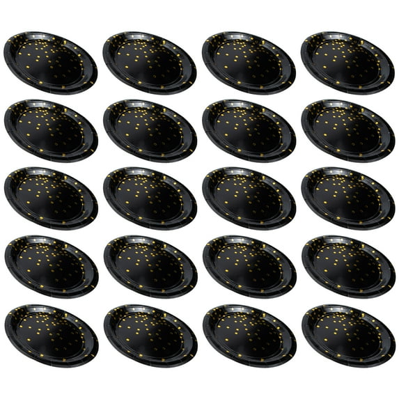 Monyance party paper plates 20Pcs Party Paper Plates Disposable Food Plates Cake Paper Plates Star Printing Paper Plates(9.06X9.06X0.08Inches)