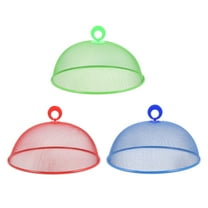 3pcs Metal Mesh Food Cover, 30cm Food Covers Mesh, Stackable Food Cover Net, Metal Dishes Covers, Reusable Screen Tents For Home Picnic Camping (Mixed Color)