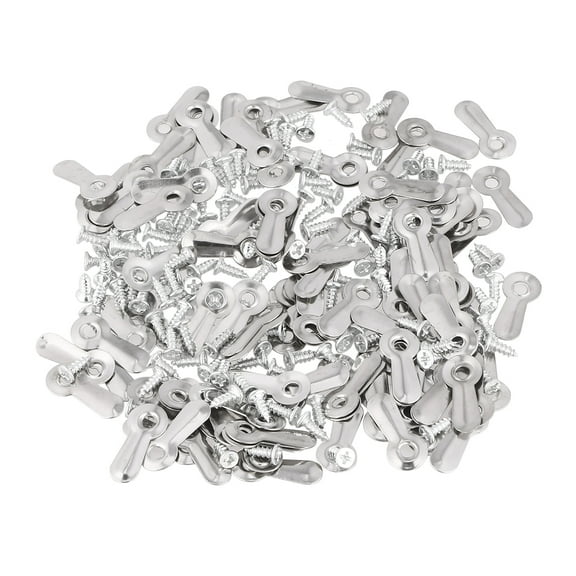 Monyance picture frame accessories 200pcs Picture Frame Turn Button Hangers with Screws(0.79X0.39X0.2Inches)