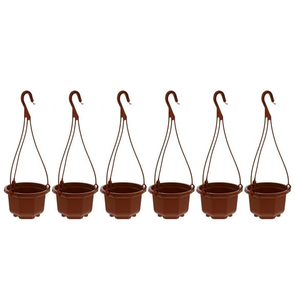 Monyance plant hanger pot Hanging Planter Railing Flower Pots (Red) - 6 Sets with Hooks for Garden/Home(10.43X3.86X2.36Inches)