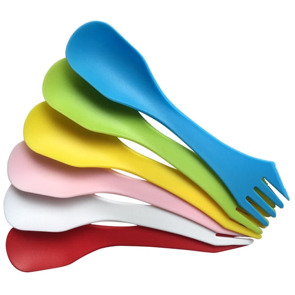 TAILTOSS Portable Cutlery 3 in 1, Assorted Colors, Eco-Friendly PP, Perfect for Camping and Kitchen, 10Pcs