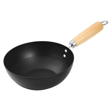 Monyance round bottom wok Small Wok Non-stick Wok Household Frying Pan Kitchenware Chinese Style Wok(14.17X7.87X2.95Inches)