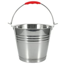 Monyance round stainless steel bucket Stainless Steel Cleaning Bucket with Handle - 5L(9.45X9.45X7.2Inches)
