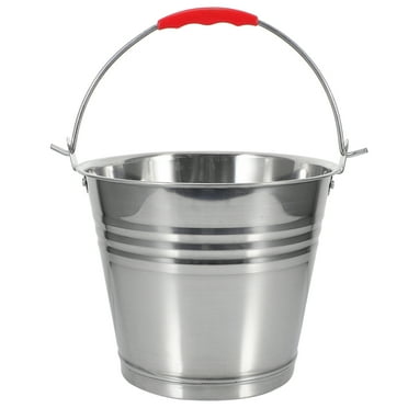 Monyance round stainless steel bucket Stainless Steel Cleaning Bucket with Handle - 5L(9.45X9.45X7.2Inches)