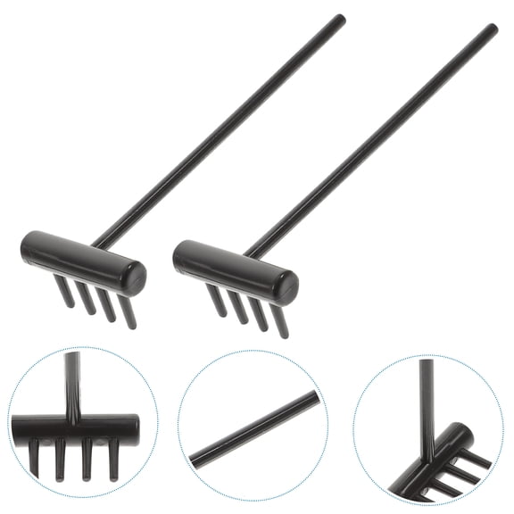 TAILTOSS 6-Piece Zen Garden Rake Set Black Plastic Sandbox Tools for Relaxation and Meditation