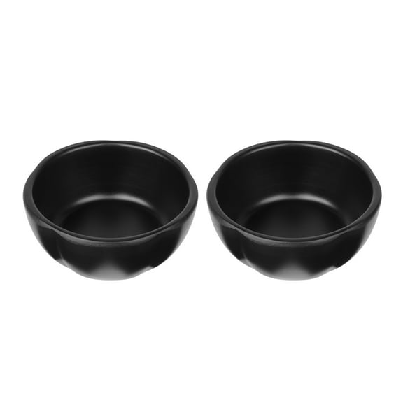 TAILTOSS Dipping Saucer Black 2Pcs 3.8In Round Seasoning Bowl