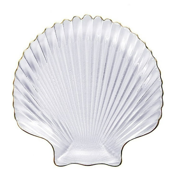 Monyance shell shape plate 1pc Creative Glass Dish Breakfast Plate Shell Shape Plate Fruit Salad Plate(5.51X5.51X0.83Inches)