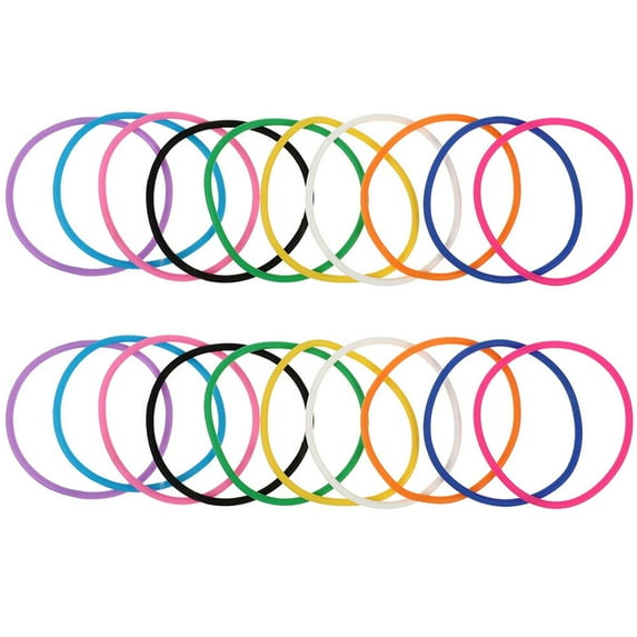 Monyance silicone bracelet 20pcs Multicolor Silicone Jelly Bracelets for Men and Women(2.36X2.36X0.12Inches)