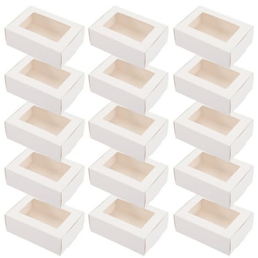 Monyance small gift boxes 30Pcs Kraft Window Gift Boxes for Goodies & Candy(3.35X2.36X1.18Inches)