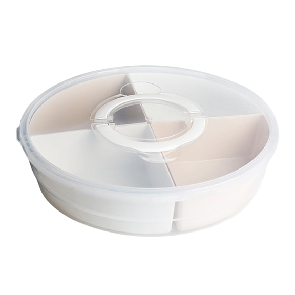Monyance snack serving divider Divided Plastic Box Fruit Platter Serving Tray Snacks Nuts Dessert Storage Box(12.6X12.6X2.87Inches)
