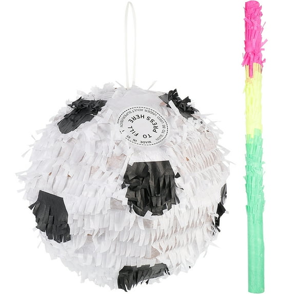 Monyance soccer pinata 2Pcs Football Soccer Pinata Sports Ball Pinata Stick Pinata Soccer Birthday Decorations(8.27X8.27X8.27Inches)