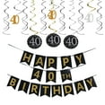 thumbnail image 1 of FRCOLOR 13pcs Happy 40th Birthday Swirls Set with Banner Hanging Ornament Dangling Spirals Pendants for, 1 of 10