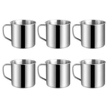 Monyance stainless steel cups 6Pcs Small Metal Camping Mugs 245ml Durable Tea Water Cups Glass Cups(2.76X2.76X2.36Inches)