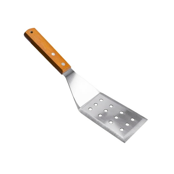 Monyance stainless steel scraper Stainless Steel Pancake Turner with Wooden Handle - Home Restaurant(11.81X2.76X0.39Inches)