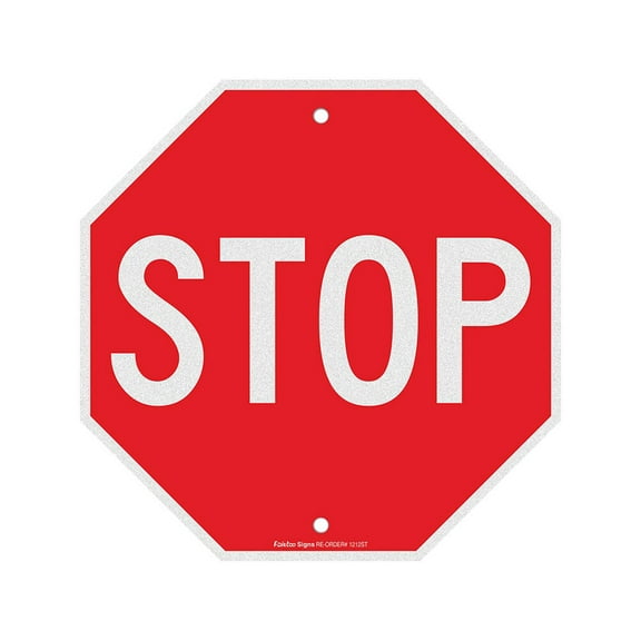 Monyance stop traffic sign Metal Traffic Stop Sign Room Decor for Kids(9.84X9.84X0.79Inches)