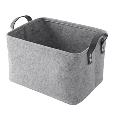 Monyance sundry basket Light Grey Felt Storage Baskets for Shelves - Collapsible & Decorative(12.99X9.06X7.87Inches)