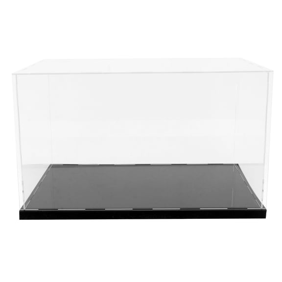 Monyance transparent display box Clear Display Case with Black Base - 1PC Countertop Box - Protection Showcase(13.78X9.84X7.87Inches)