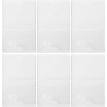 Monyance transparent label sleeves Clear Adhesive Name Tag Sleeves - 12pcs Vertical Label Holders(3.54X2.95X0.04Inches)