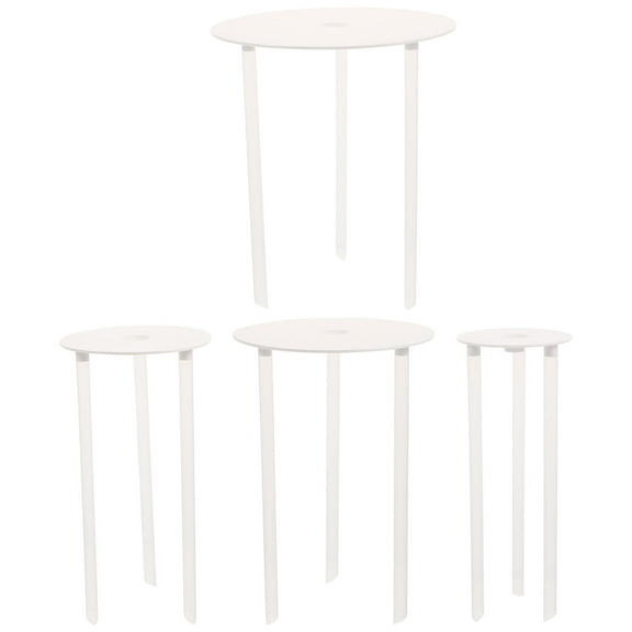 Monyance wedding cake stand 4 Sets of Cake Separator Plates Reusable Plastic Cake Holders Set Tiered Cake Construction Stacking Tools(9.06X7.87X7.87Inches)