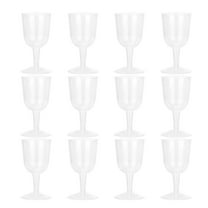 Monyance wine cups 12 Pcs Plastic Wine Glasses with Stem for Parties and Weddings(4.72X2.76X2.76Inches)