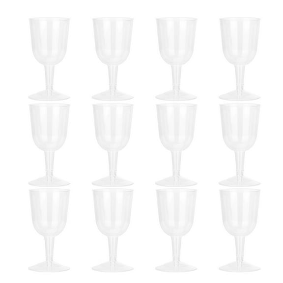 Monyance wine cups 12 Pcs Plastic Wine Glasses with Stem for Parties and Weddings(4.72X2.76X2.76Inches)
