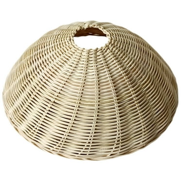 Monyance woven lamp shade Rattan Woven Pendant Lampshade for Home and Restaurant(9.84X9.84X3.94Inches)
