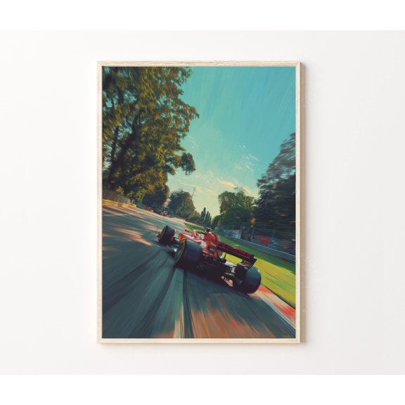 Monza Italy Travel Poster Monza Circuit Formula Racing Car Art Italy Wall Art, Poster Only