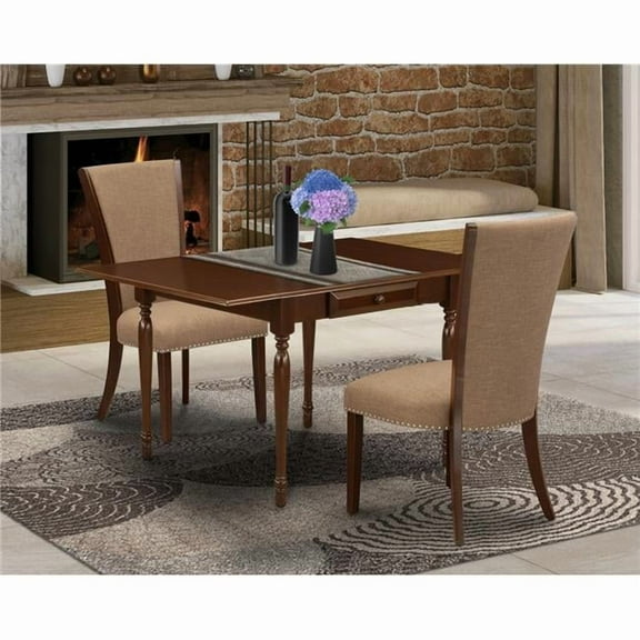 Monza Kitchen Table Set - Mahogany & Light Sable, Set of 2